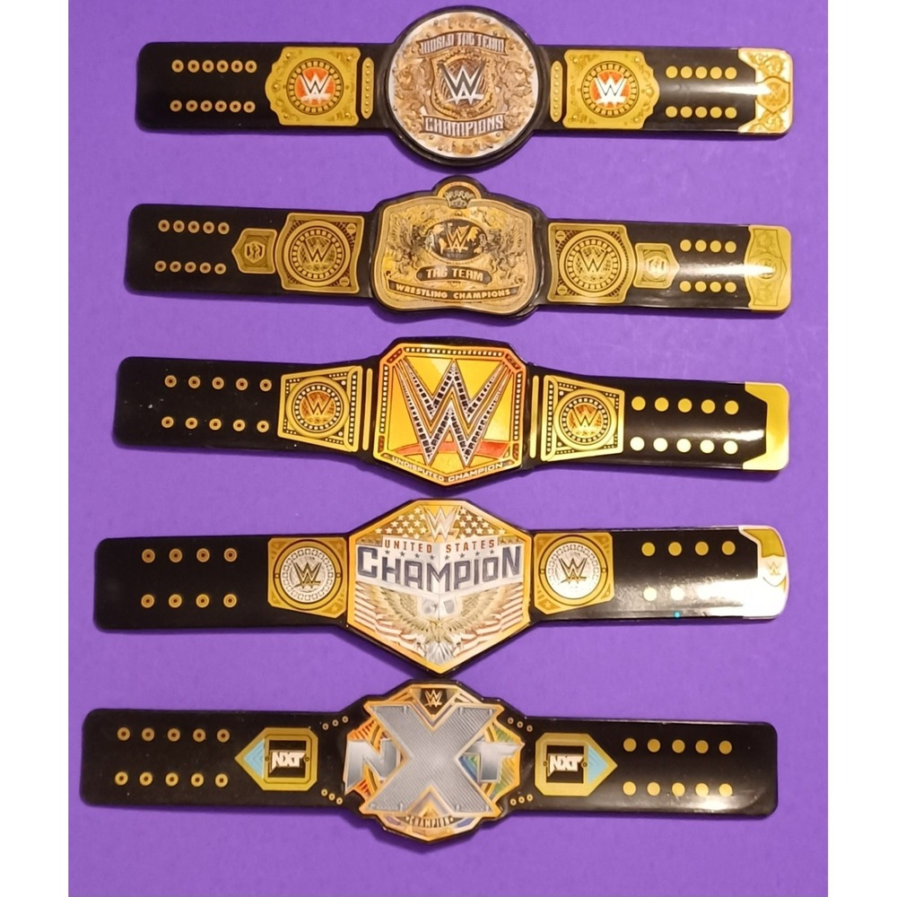 5 WWE Undisputed Tag Team Championship Title Belt Slap Band Bracelets Series 1